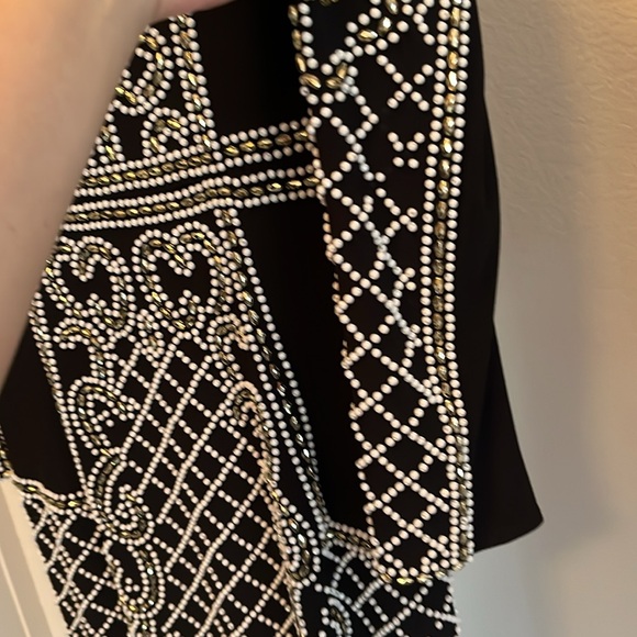 Xscape dress long sleeve size 8 beading white & muted gold Balmain inspo - Picture 8 of 9